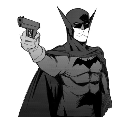 Made a fan art of batman inspired by his original 1940 look - 9GAG