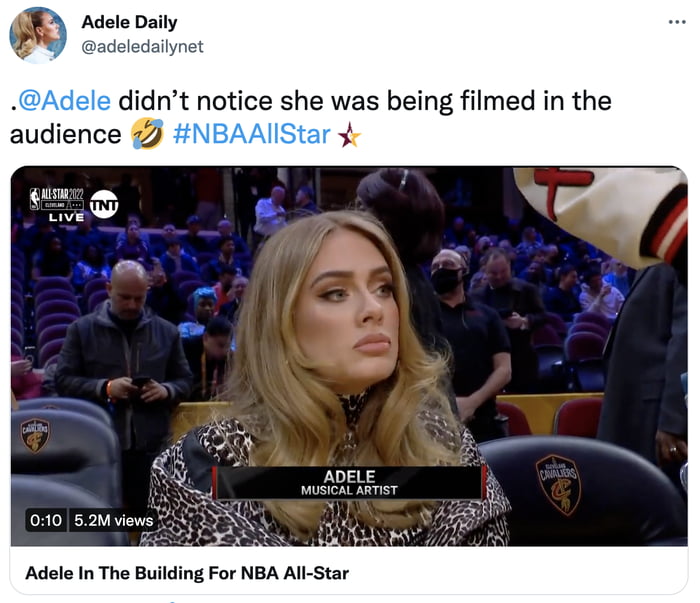 Adele's Appearance At The NBA All-Star Game Sparks Memes - 9GAG