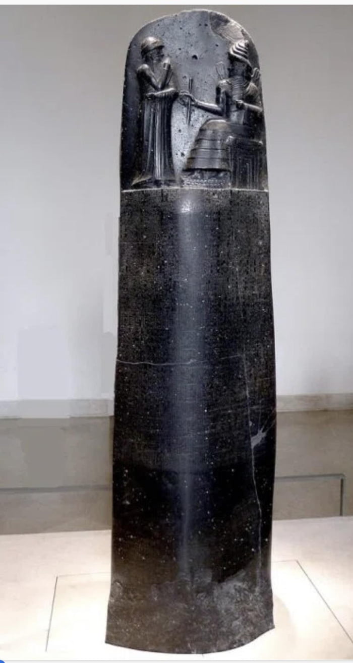 The Code of Hammurabi is engraved on an eight-foot tall diorite stele ...