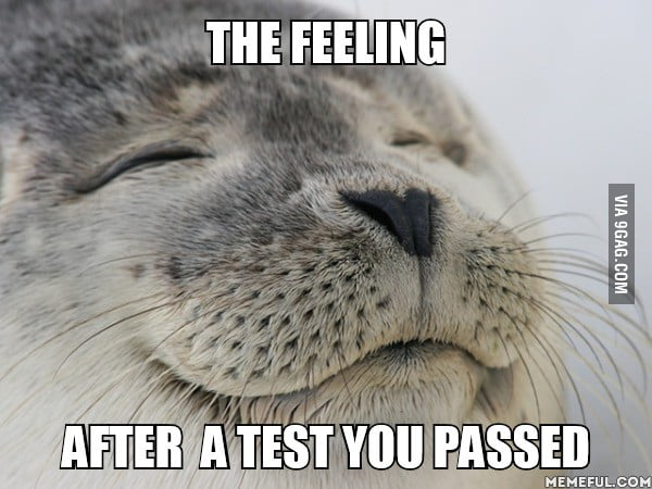 The feeling. after a test you passed - 9GAG