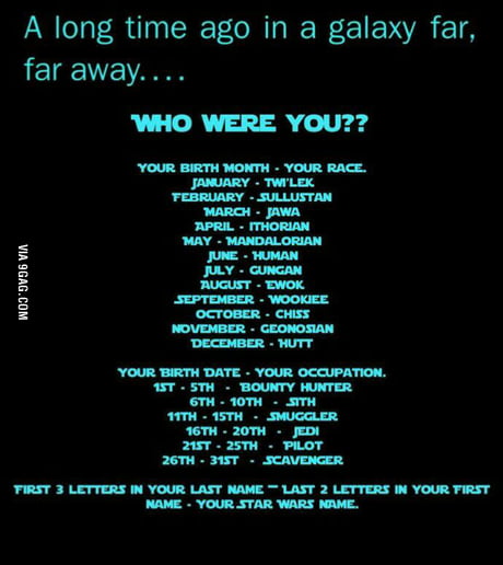 What S Your Star Wars Name 9gag