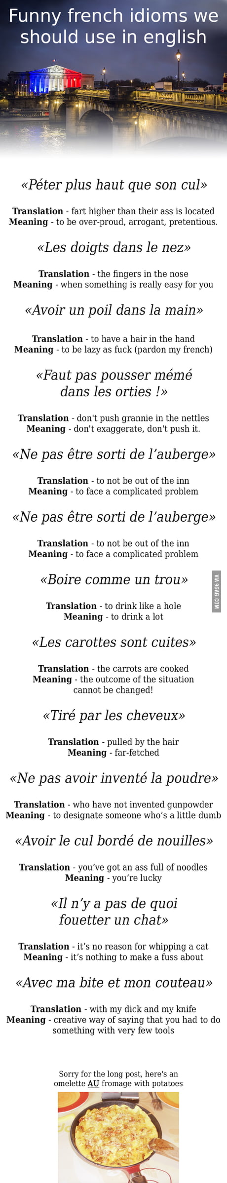 Funny french idioms we should use in english - 9GAG