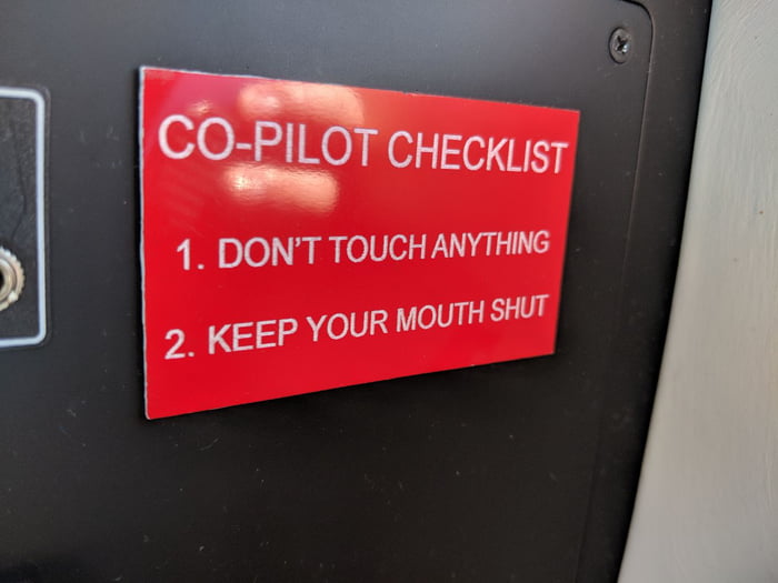 I thought being a co-pilot is hard... apparently not...