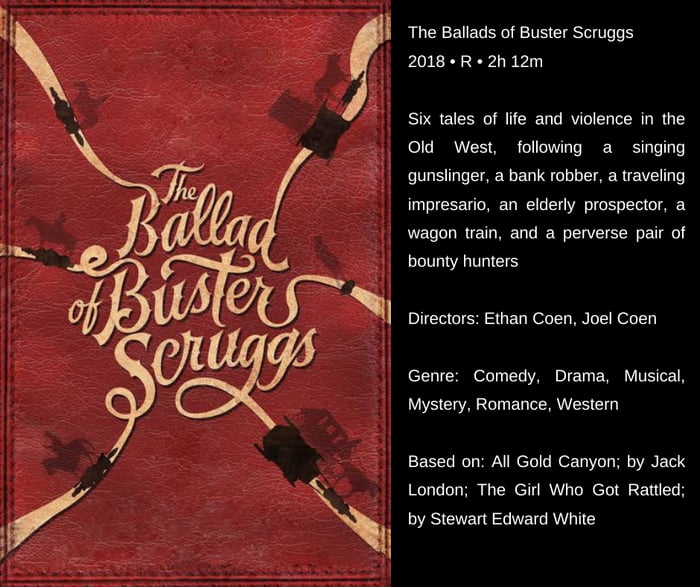 Unsolicited Movie Recommendation #101: The Ballad Of Buster Scruggs ...