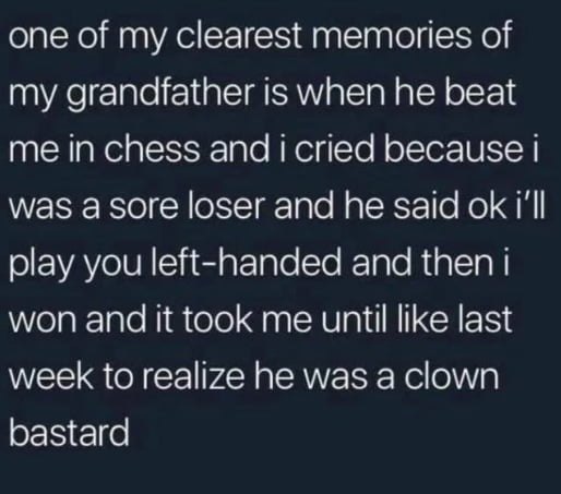 Grampa evil chess player ...