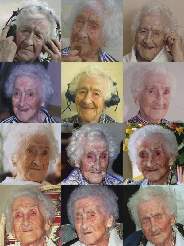 Jeanne Louise Calment in her last years of life (from 111 to 122 years ...