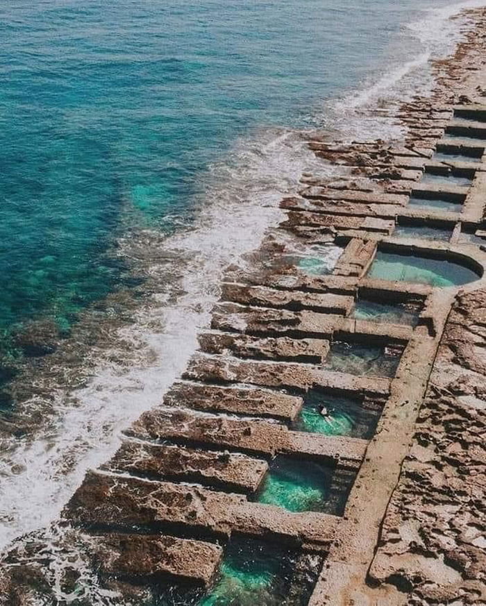 Roman tidal baths in Malta. Still at sea level after 2000 plus years