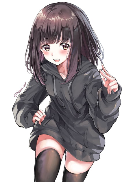 girl 11 oversized hoodie anime