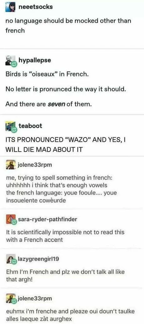 Let's diss the French a bit