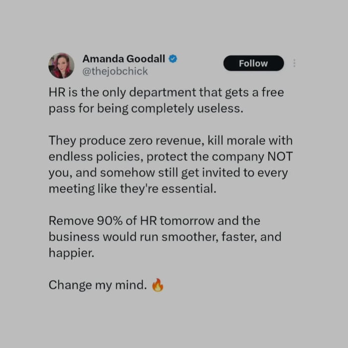 The HR department is a mystery to us all