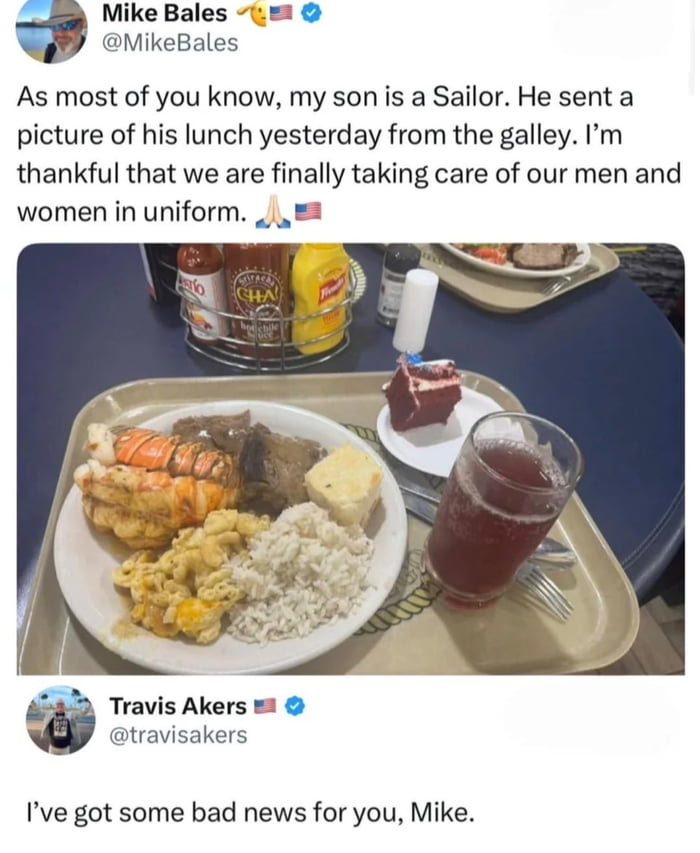 Lobster? And steak? This is bad..