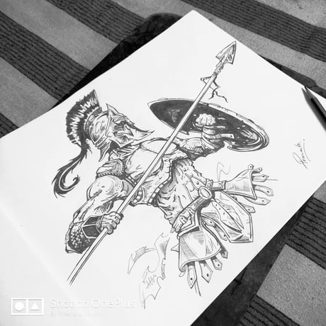 Samurai warrior sketch Royalty Free Vector Image