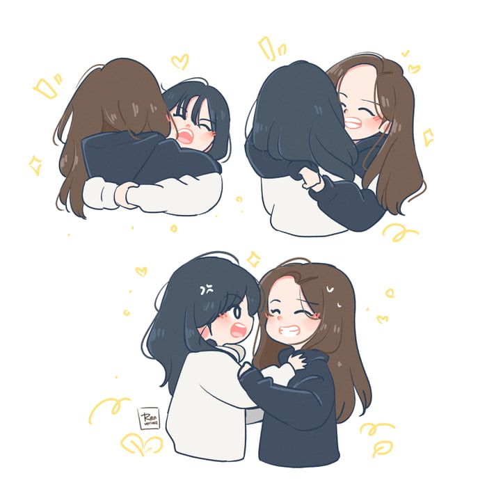 Photo : 211207 - Choi Yena & Kim Minju (YenJu) Fan Art (Credit by Indah Tan)