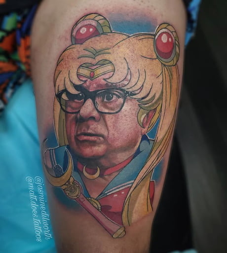 its a danny devito as a ongo gablogian as a dog as a tattoo MRHEGGIECOM   mrheggie onlyblackart blackworkerssubmission  Instagram