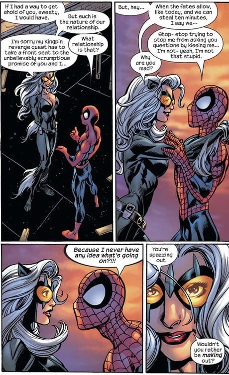 ultimate black cat marvel kiss