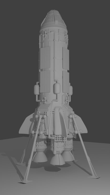Ironic competition Wednesday A W.I.P Rocket/Lander I am modelling in blender. Its not textured yet - 9GAG