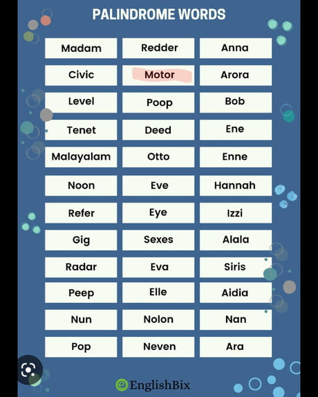 List of palindrome words... - 9GAG