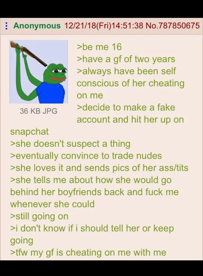 Anon's gf cheated on him with him. - 9GAG