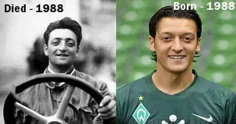 Enzo Ferrari died the same year that his look-alike, Mesut Ozil, was born.