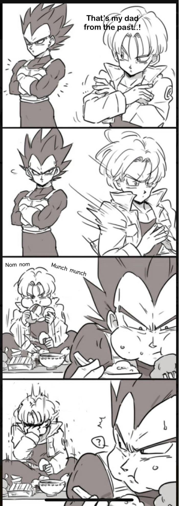 Future Trunks simply misses his father. 9GAG