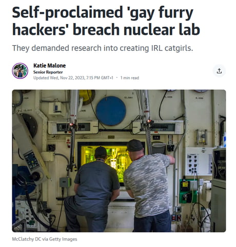 Gay furry hackers' breach nuclear lab, demand it create catgirls