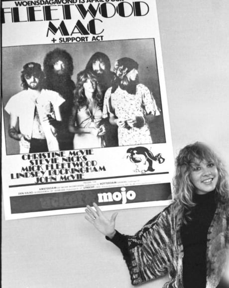 Stevie Nicks In Front Of A Fleetwood Mac Poster In Amsterdam 1977 9gag