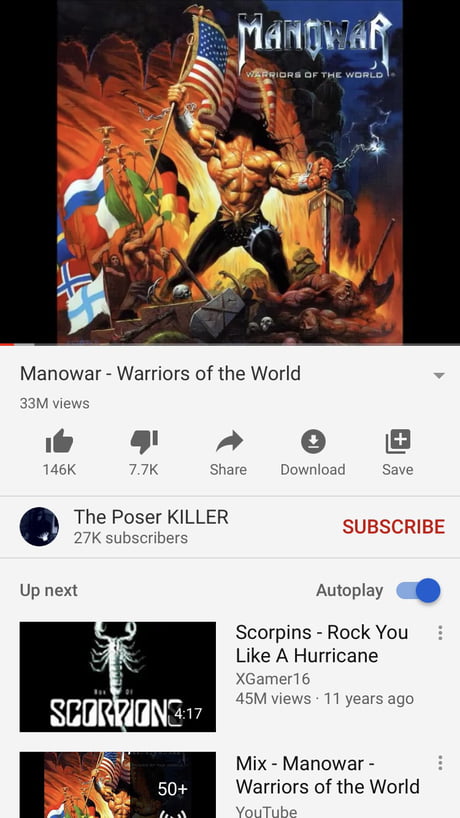 manowar warriors of the world youtube