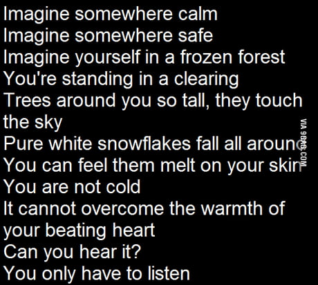 imagine yourself in a frozen forest