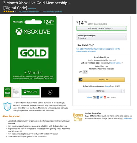 buy a year of xbox live