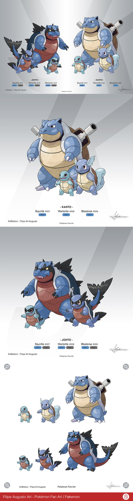 Fakemon - Kanto Starters and Johto Forms - What do you think? - Pokémon