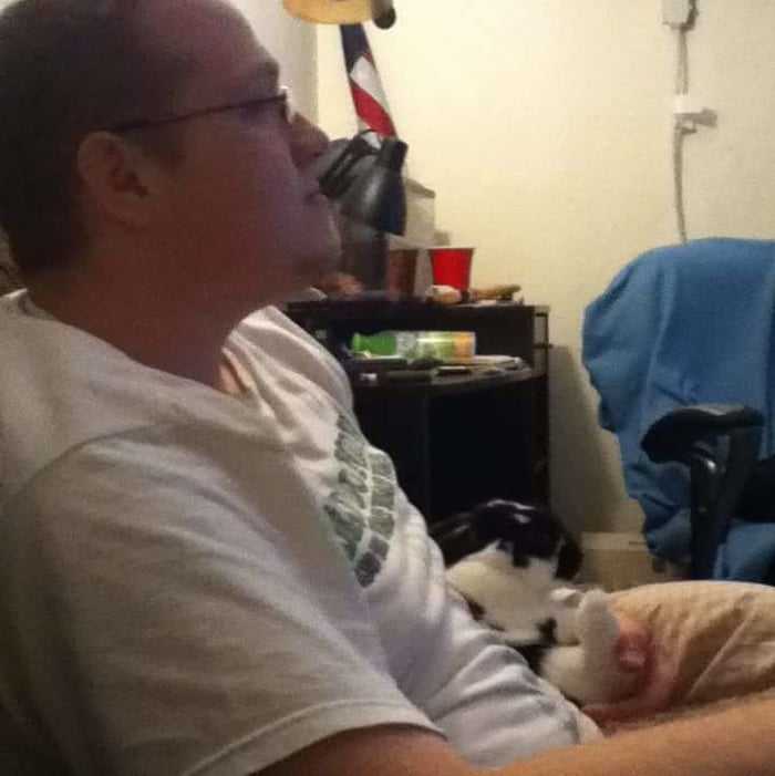 Found this photo from a couple years ago. He regularly enjoyed tv time after I got off work.