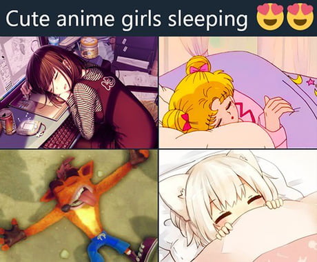 Cute anime girls sleeping - 9GAG
