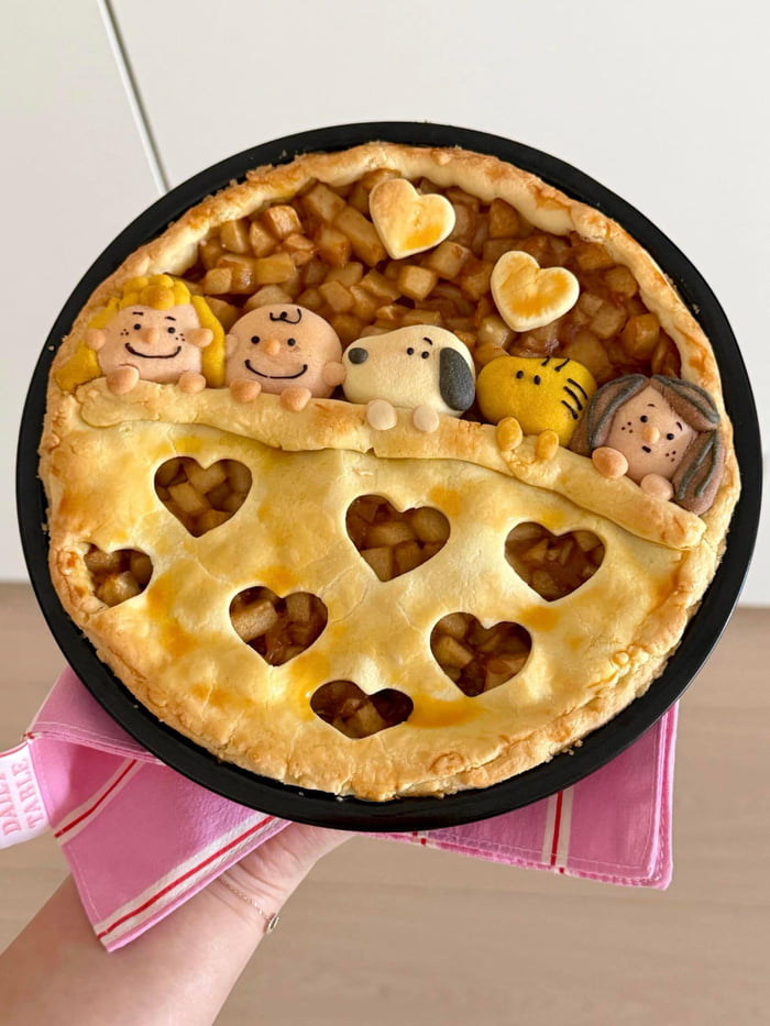 Heart-shaped cutouts add a charming touch to this dessert