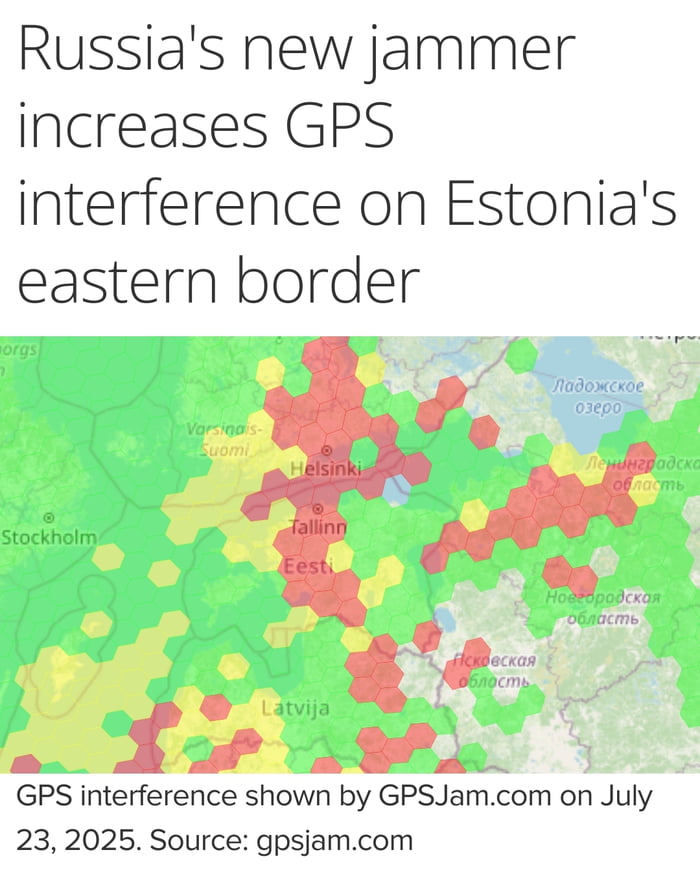 Russian GPS jamming in Estonia is more active than ever. The entire ...