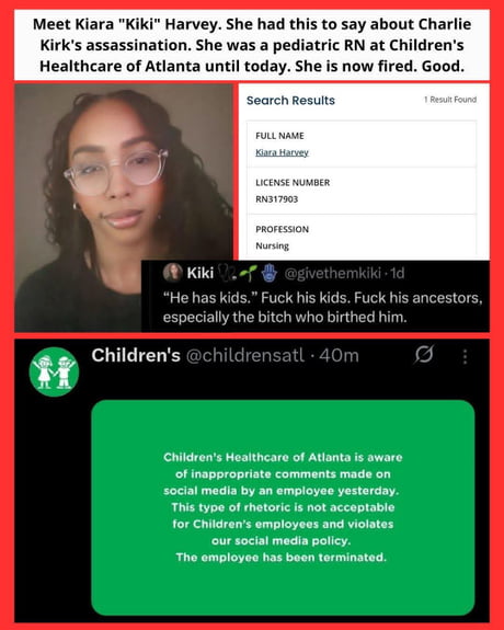 Someone who works in a children's hospital did not have sympathy for another person's kids. Hmmm. At least, she could have left his kids out of her insults.