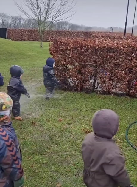 Just another day in Viking kindergarten. And no, the kids aren't drunk. They're just Danish...