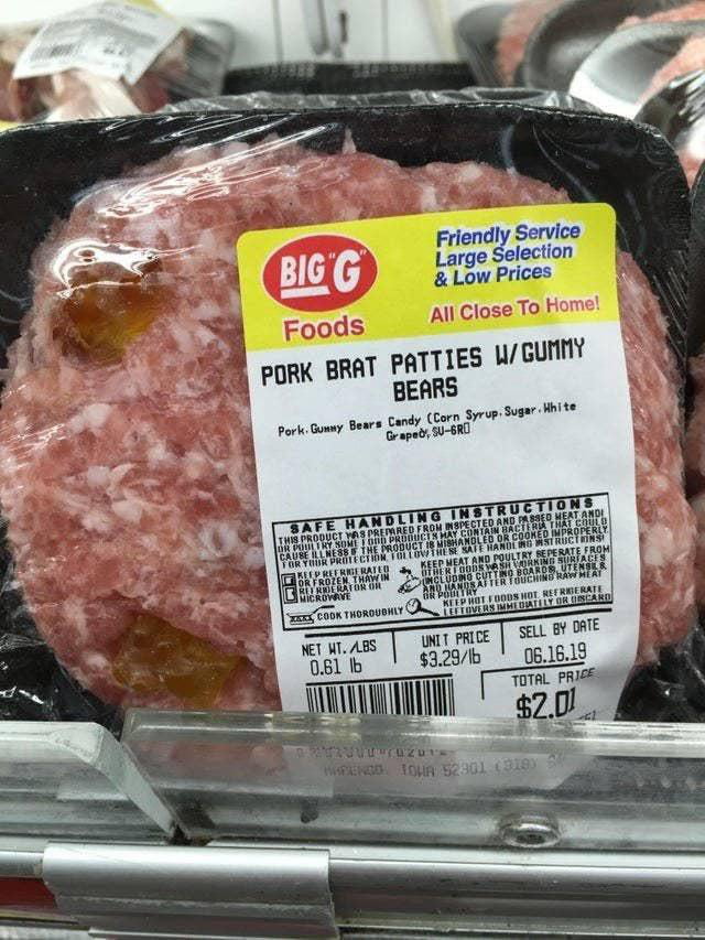 Pork Patties with gummy bears 9GAG