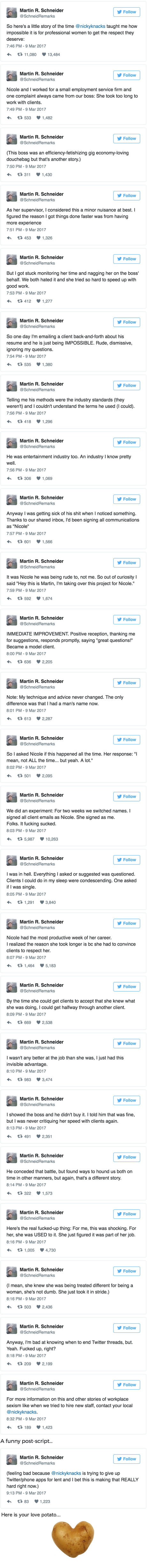 Sexism At Work Experiment Long Read But There Is A Love Potato At The End 9gag