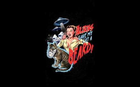 Aliens gave my cat a beard shirt hotsell