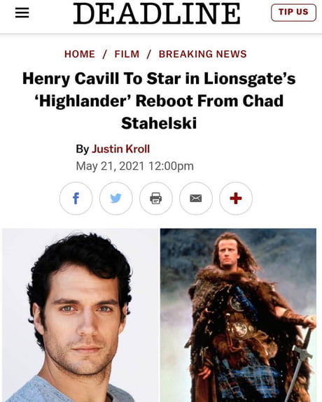 Henry Cavill Confirmed He S Starring In Highlander Reboot 9gag