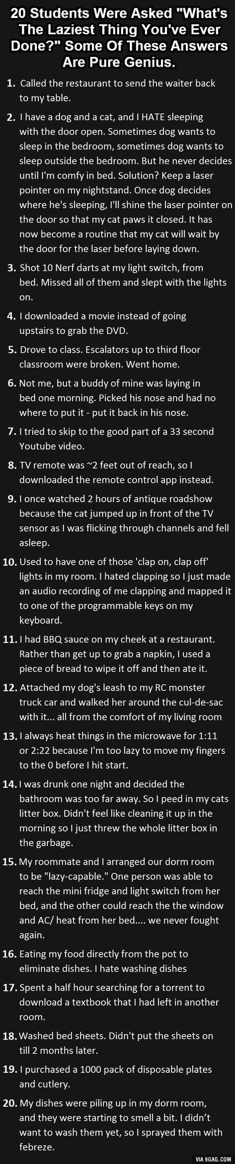 20 Laziest Things That Students Have Done - 9GAG