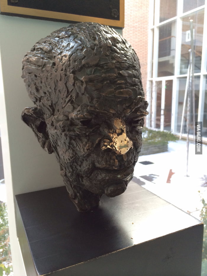 Students at my town's college rub this statue's nose when they pass by