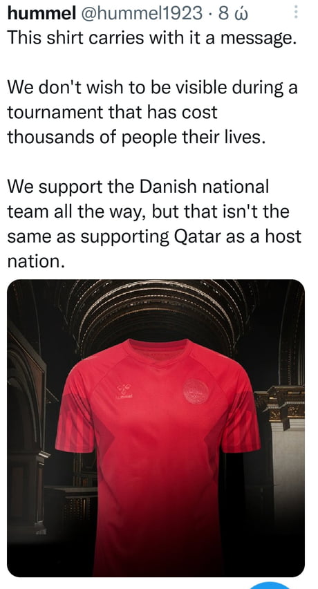 Denmark to wear World Cup jerseys that protest Qatar's rights record