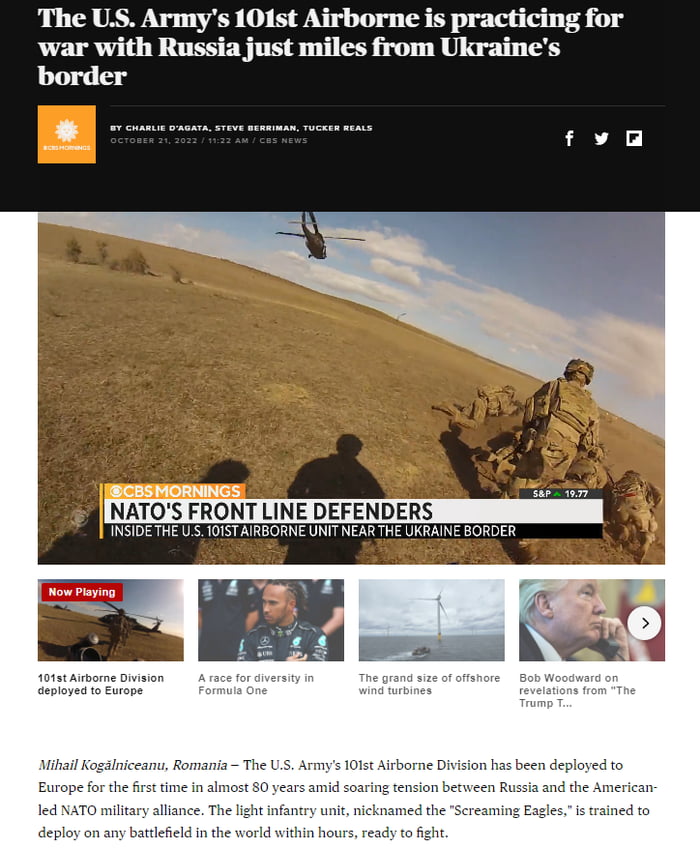 101st Airborne in Romania. Brig. General John Lubas "This is not a