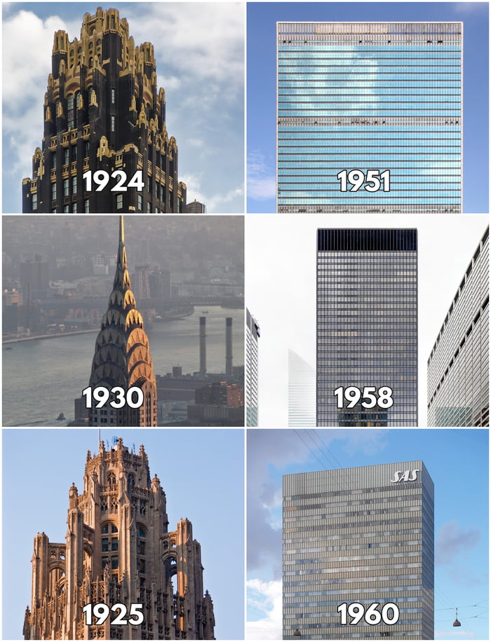 Skyscrapers used to be Art Deco and neo-Gothic, so what happened?