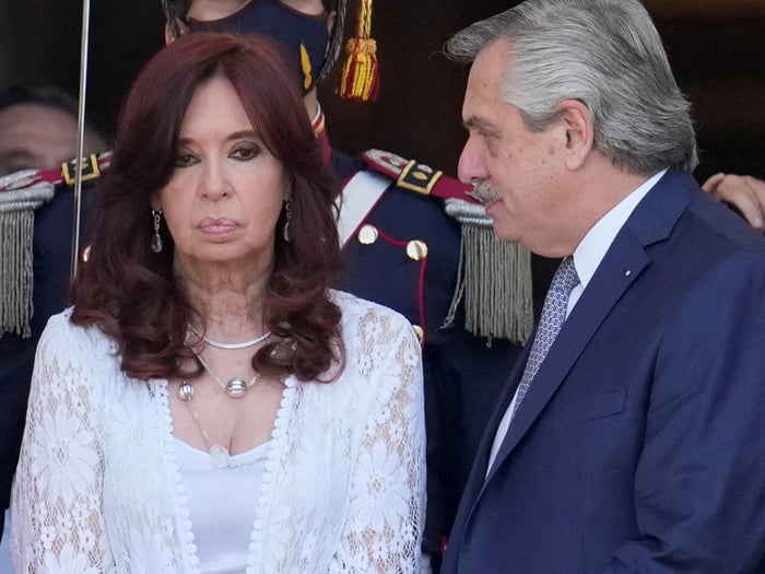Cristina Kirchner, Argentine ex-president and currently vice president. Sentenced to 6 years in prison and perpetual disqualification from holding public office in $1bn fraud case. A small but historic milestone for Argentines.