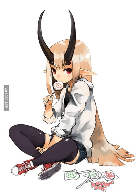 Does anyone know an anime with Demon girls ( the ones with horns), where a  demon girl stops a car with one hand. I cant find it (it was gif) - 9GAG
