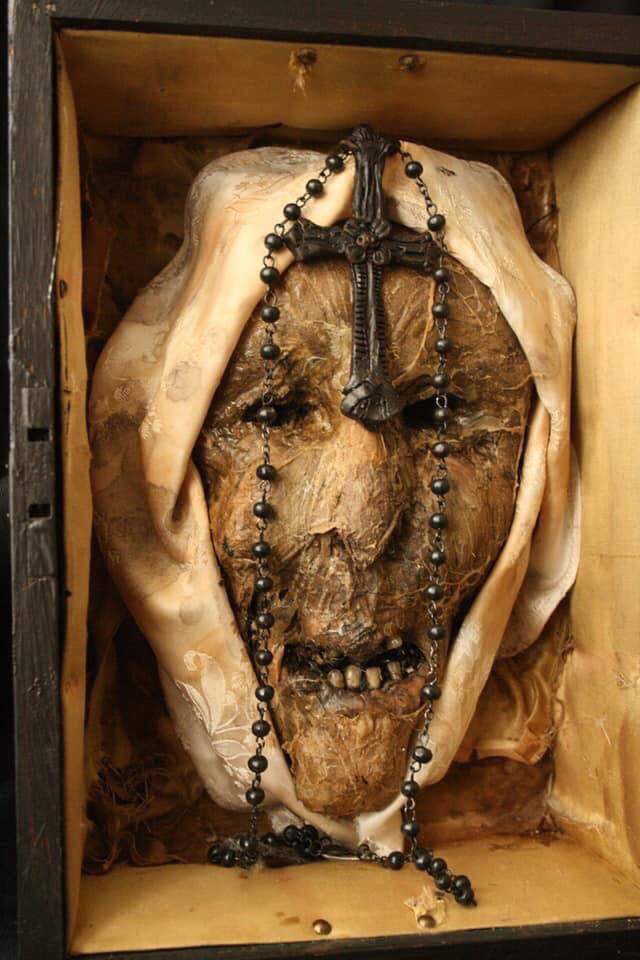 The mummified head of the first nun ever recorded to be possessed. 