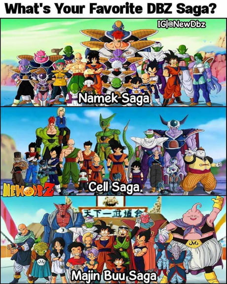 Whats your favorite DBZ saga? I'm Majin Ball all day! : r/Dragonballsuper