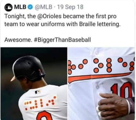 braille baseball jersey